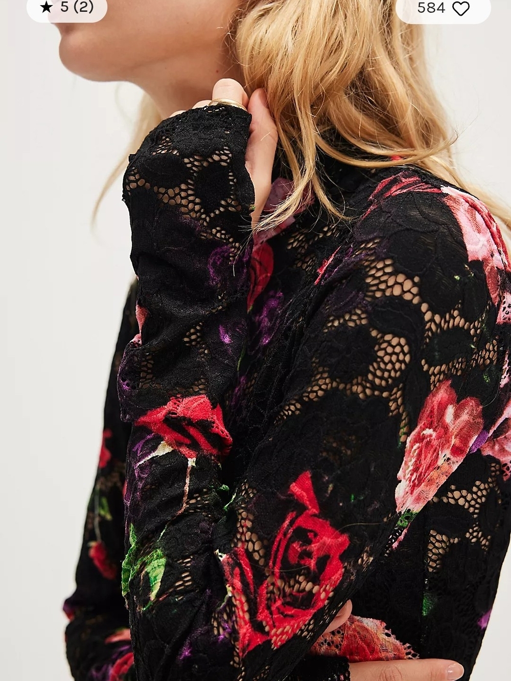 ByAFRM Black Maxi Dress with Pink Rose Floral Print